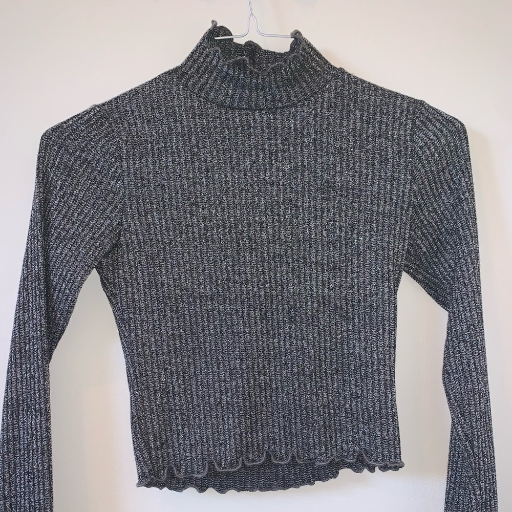 glitter crop turtleneck.